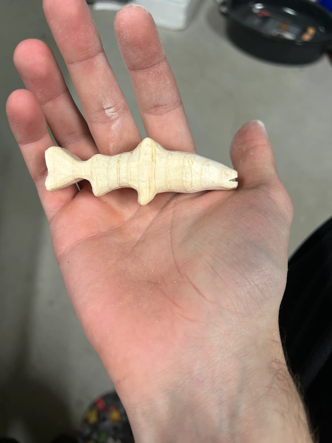 Hand Carved Wooden Fish Figurine - photo 2