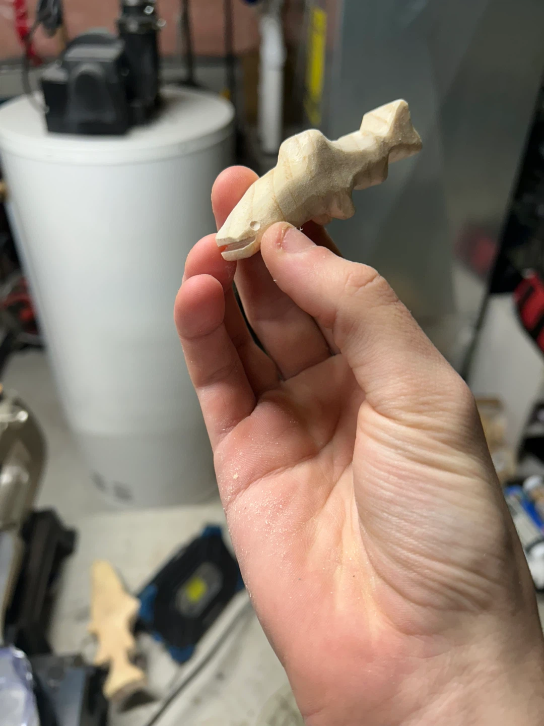 Hand Carved Wooden Fish Figurine - photo 3