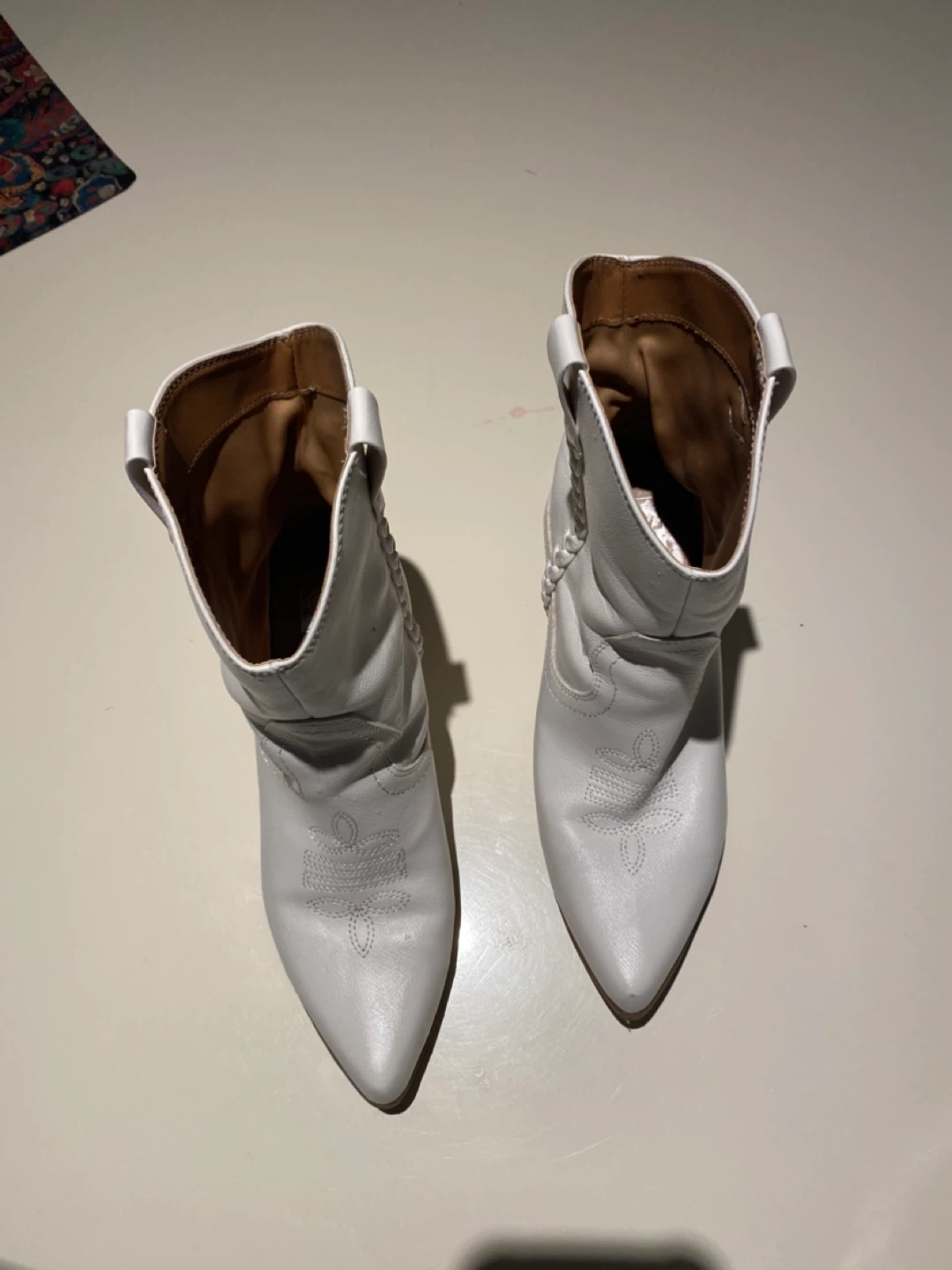 Dolce Vita White Leather Western Boots Size 10 - photo 4