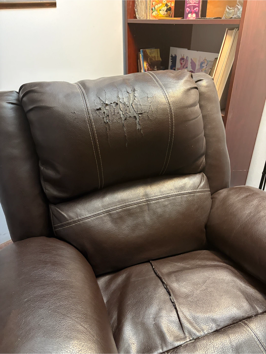 FREE Brown Leather Recliner Chair - photo 3
