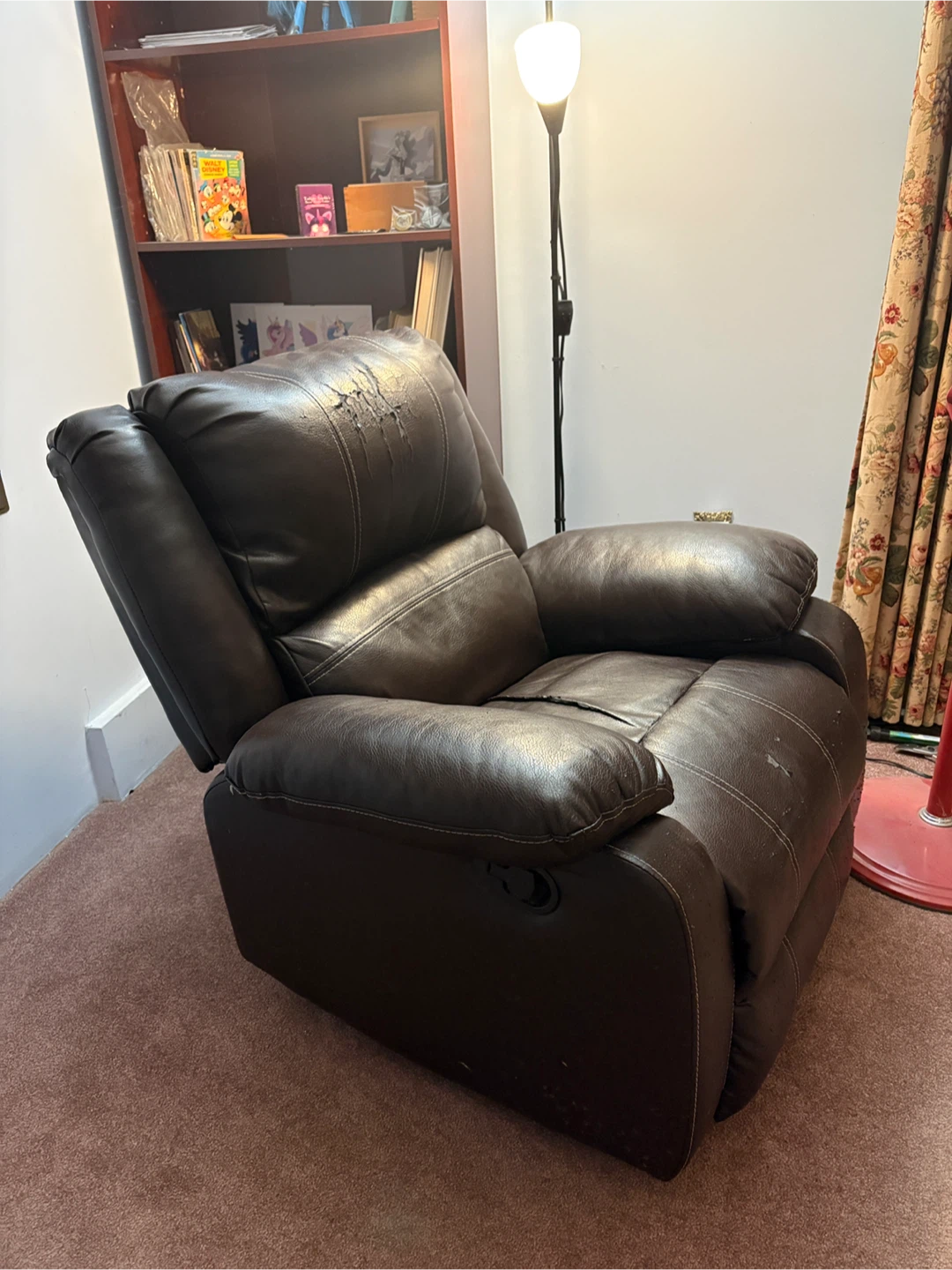 FREE Brown Leather Recliner Chair
