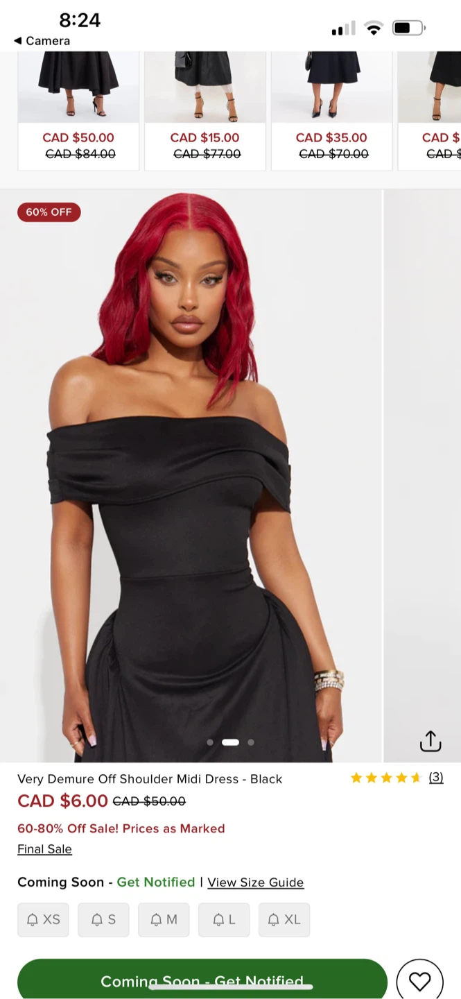 Fashion Nova Off Shoulder Midi Dress - Black - photo 2