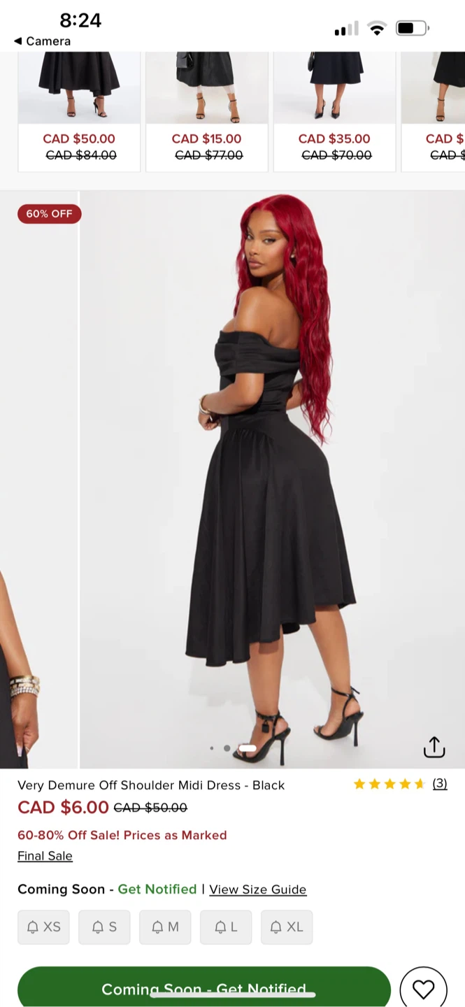 Fashion Nova Off Shoulder Midi Dress - Black - photo 3