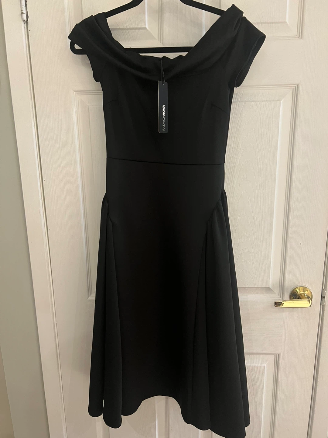 Fashion Nova Off Shoulder Midi Dress - Black - photo 5