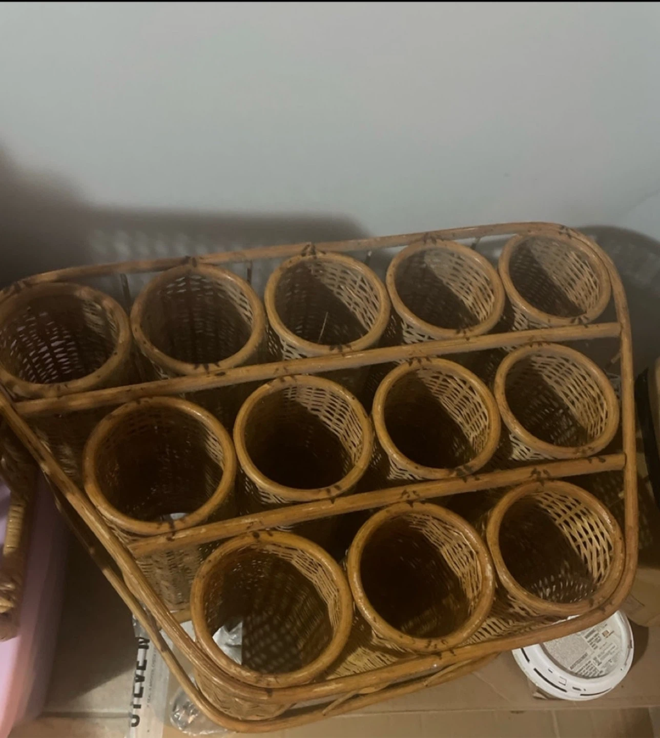 Wicker Wine Rack with 12 Holders - photo 2
