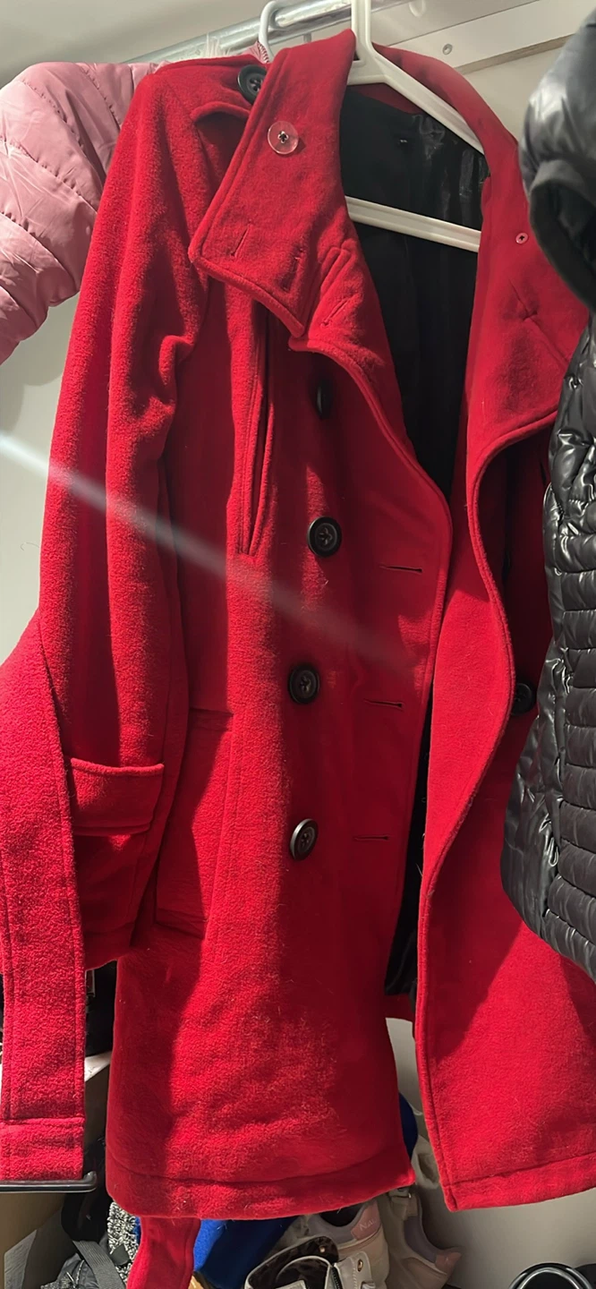 Women's Red Peacoat