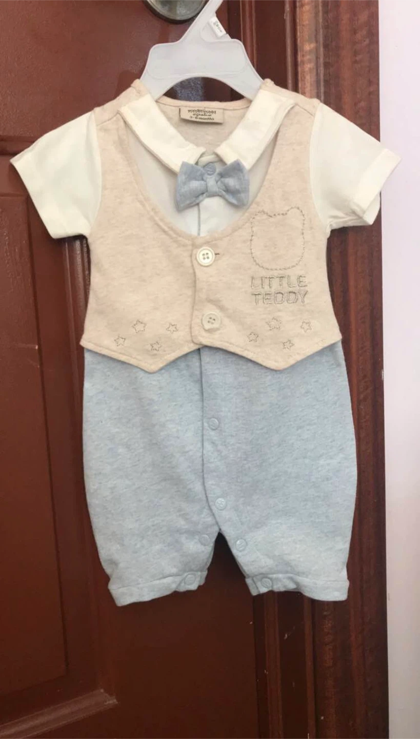 Wonderkids "Little Teddy" Baby Boy Romper🧡