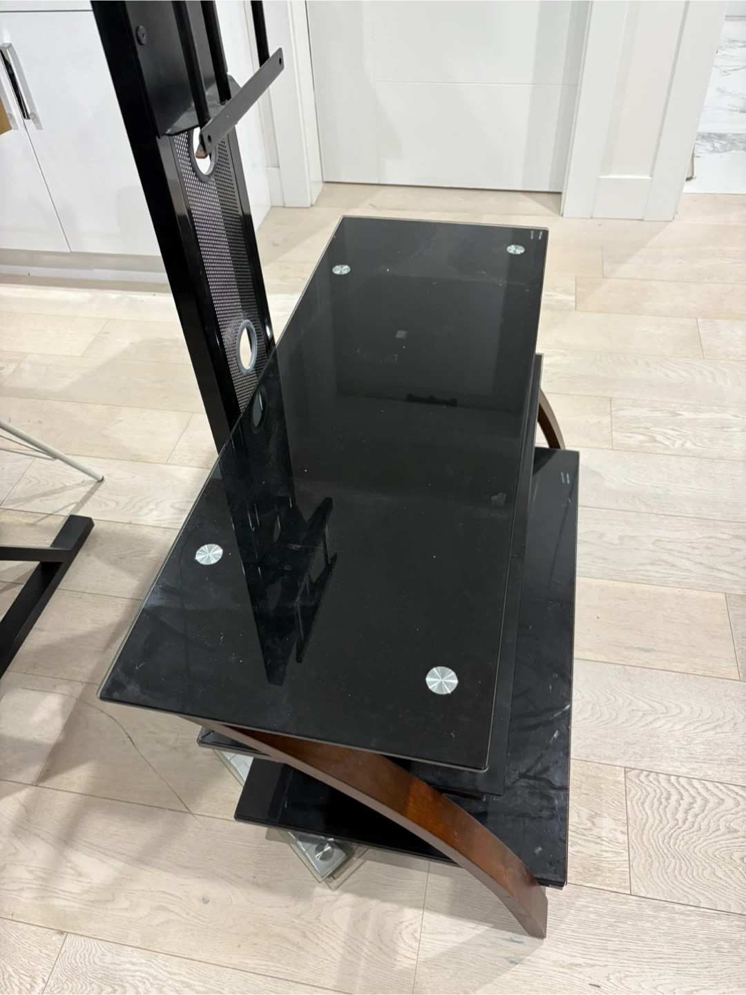 Black Glass Media Console TV Stand - photo 3