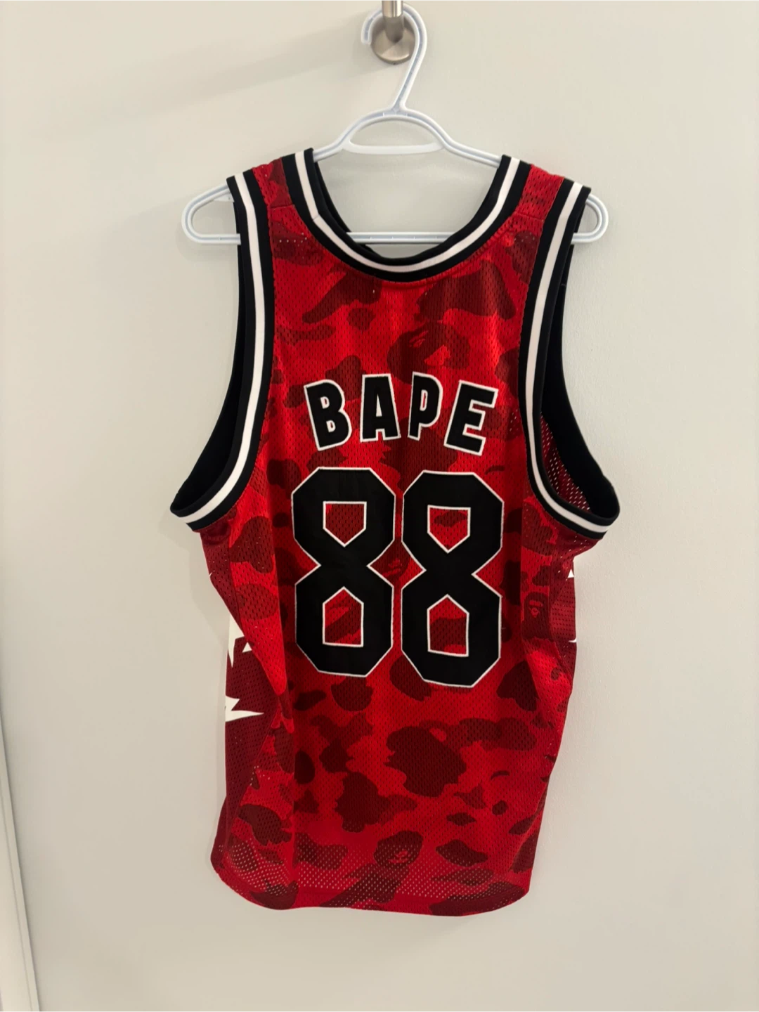 BAPE Red Camo Basketball Jersey Size Medium - photo 2