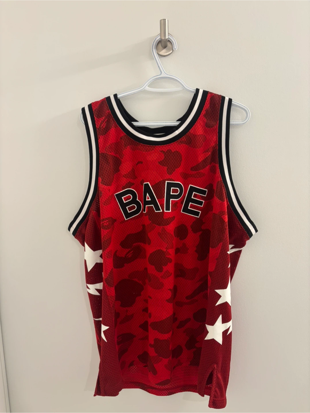 BAPE Red Camo Basketball Jersey Size Medium