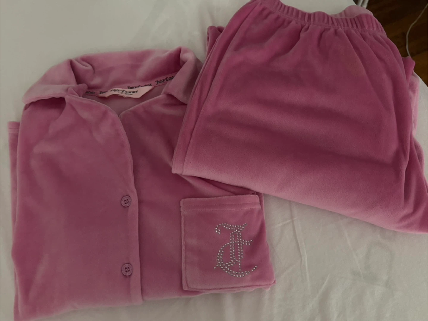 Juicy Couture Pink Velour Pajama Set