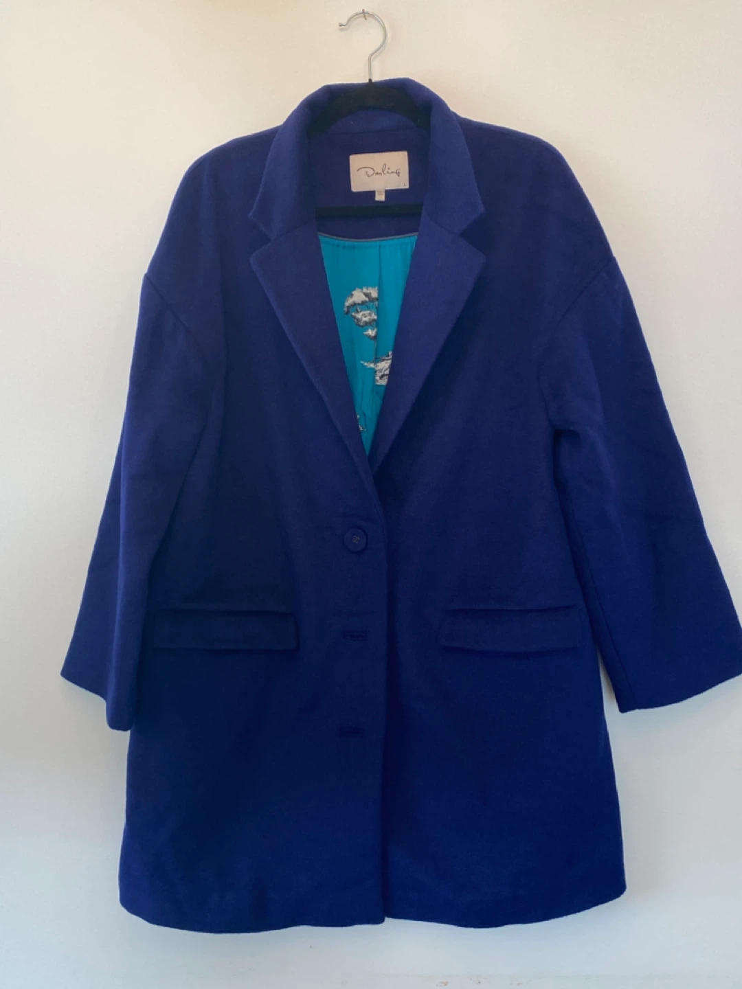 Darling Women's Royal Blue Wool Blend Coat Size L