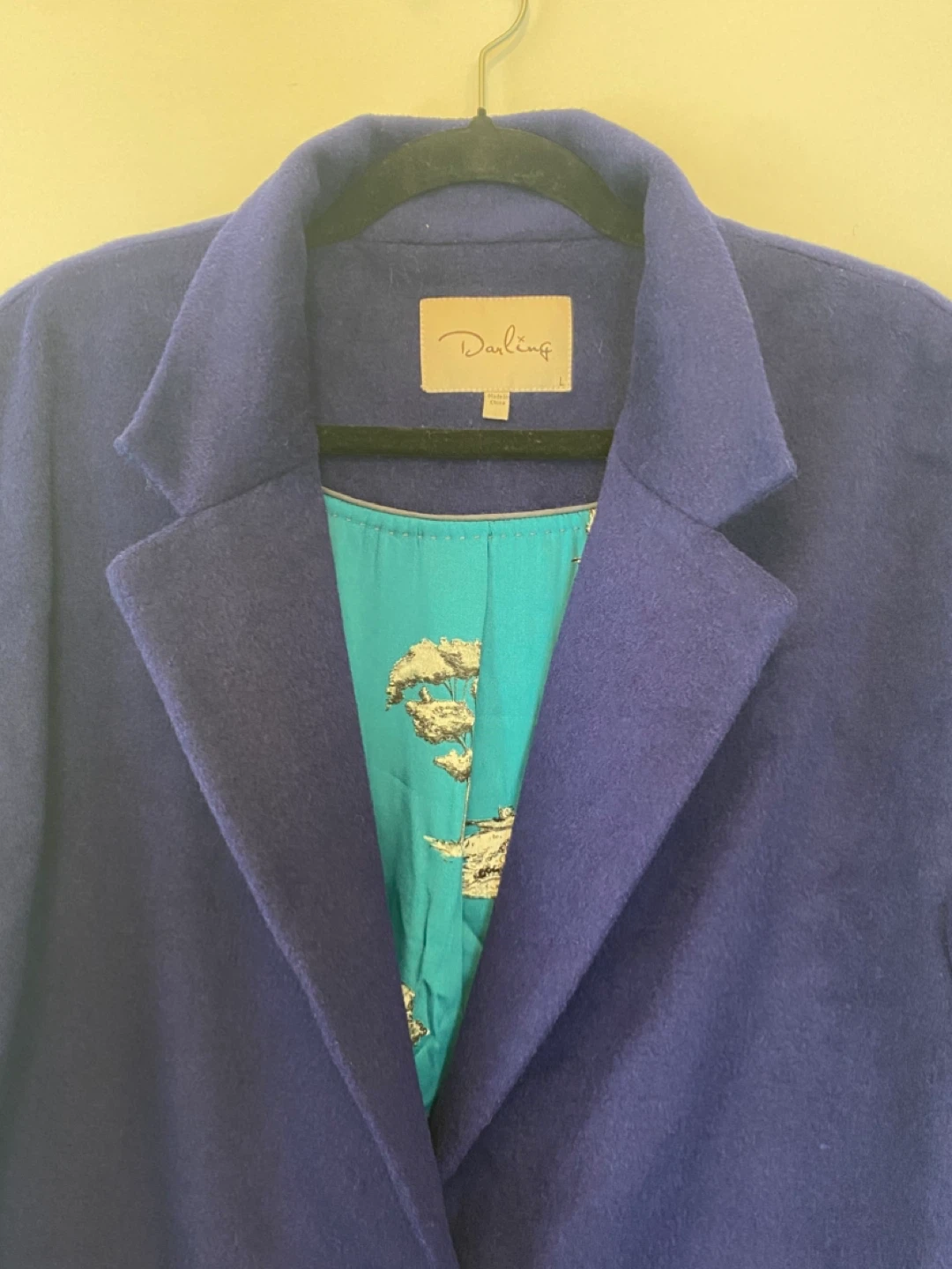 Darling Women's Royal Blue Wool Blend Coat Size L - photo 4