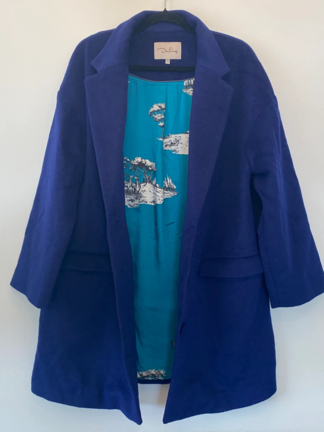 Darling Women's Royal Blue Wool Blend Coat Size L - photo 2