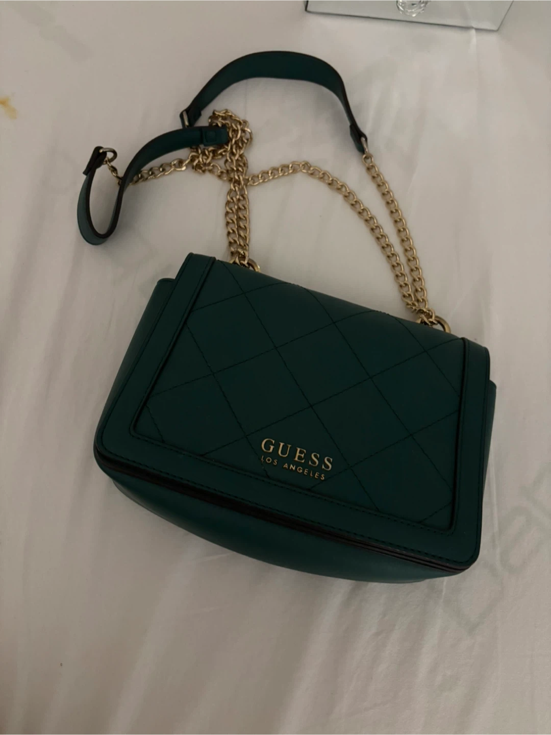 Guess Green Quilted Chain Shoulder Bag - photo 2