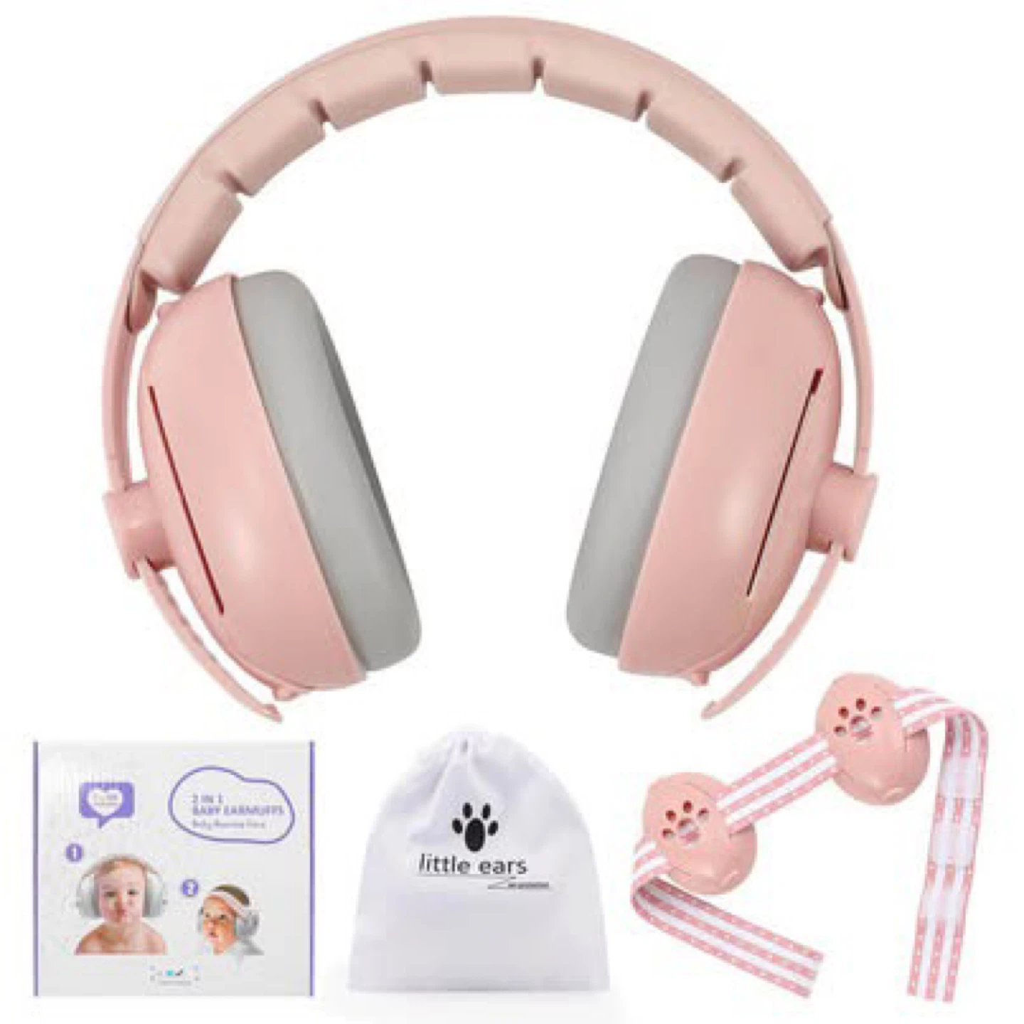 Baby Ear Muffs Noise Cancelling - Age 0-48 Months - Pink