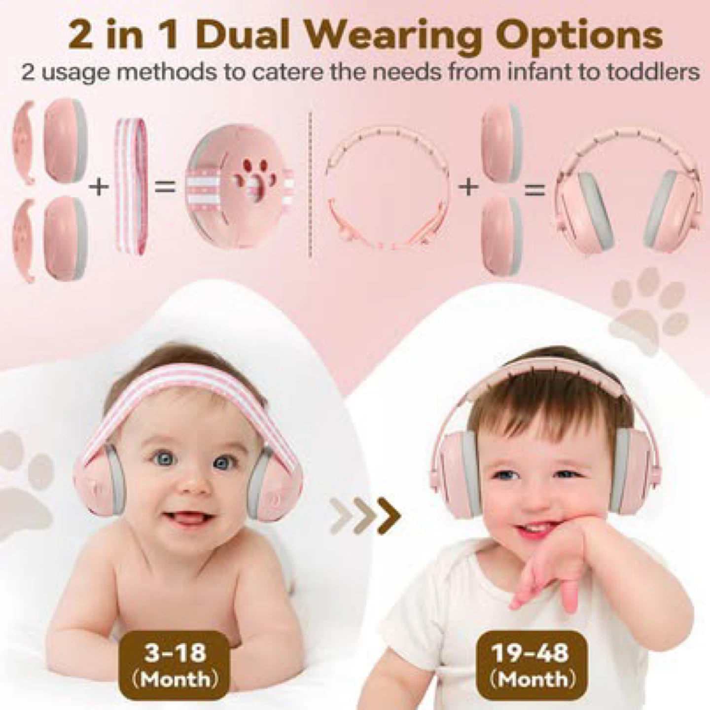 Baby Ear Muffs Noise Cancelling - Age 0-48 Months - Pink - photo 2