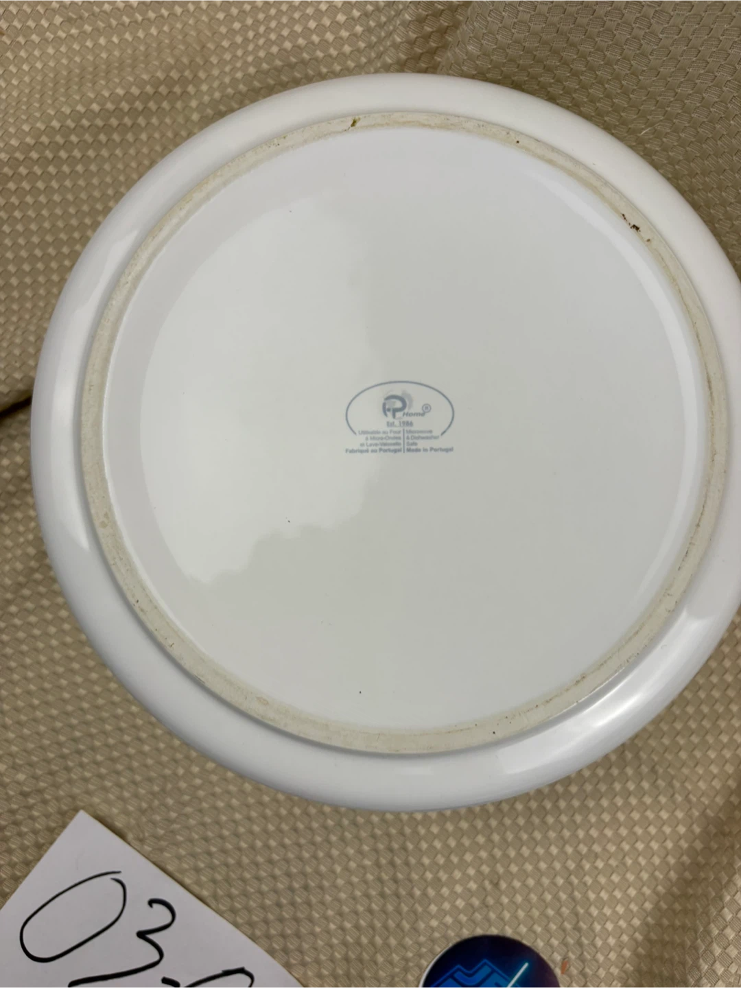 Large White Ceramic Bowl 10” wide 4 inches deep made in Portugal - photo 3