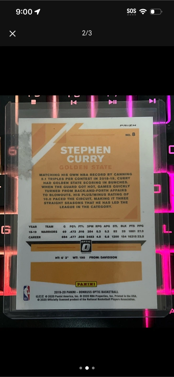 2019-20 Donruss Optic Stephen Curry Pink Basketball Card - photo 2