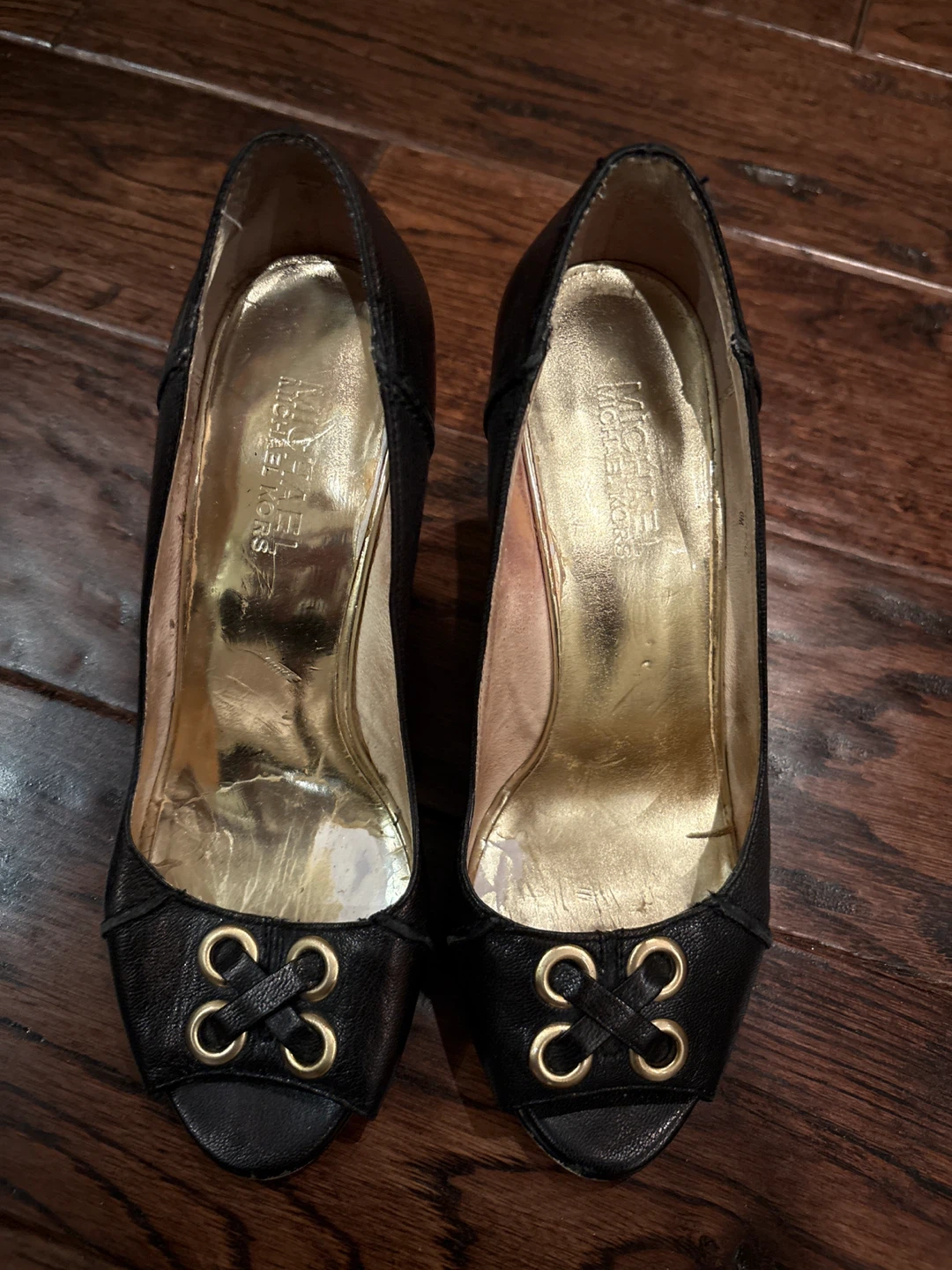 Michael Kors Black Peep Toe Heels