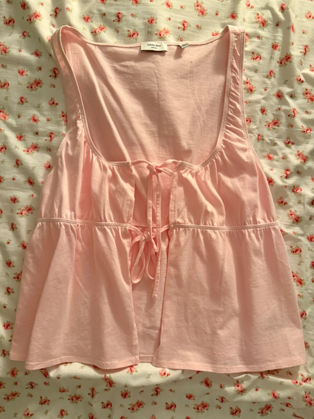 Aritzia Sunday Best Pink Peplum Top Size M 🧡