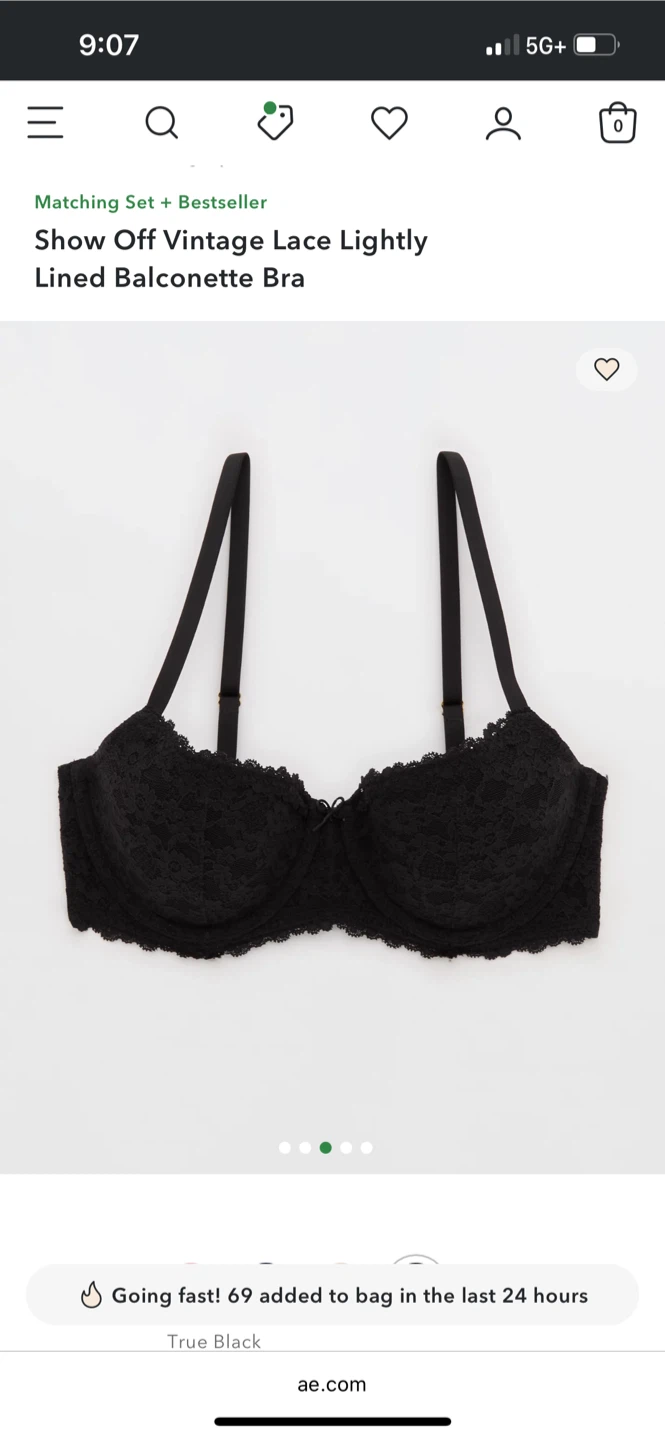 Aerie Vintage Lace Balconette Bra in Black - photo 2