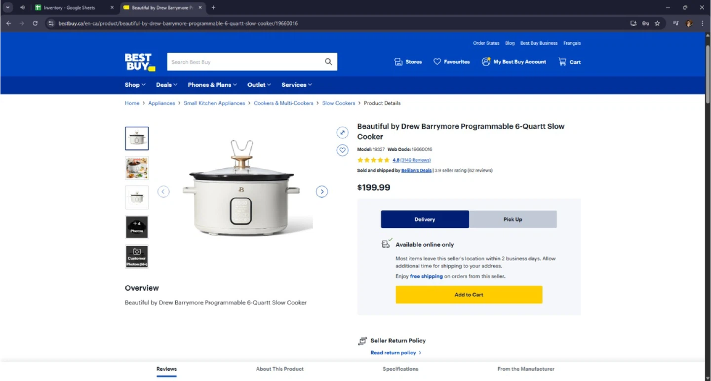 Beautiful Programmable Slow Cooker 6qt 5.7L - photo 2