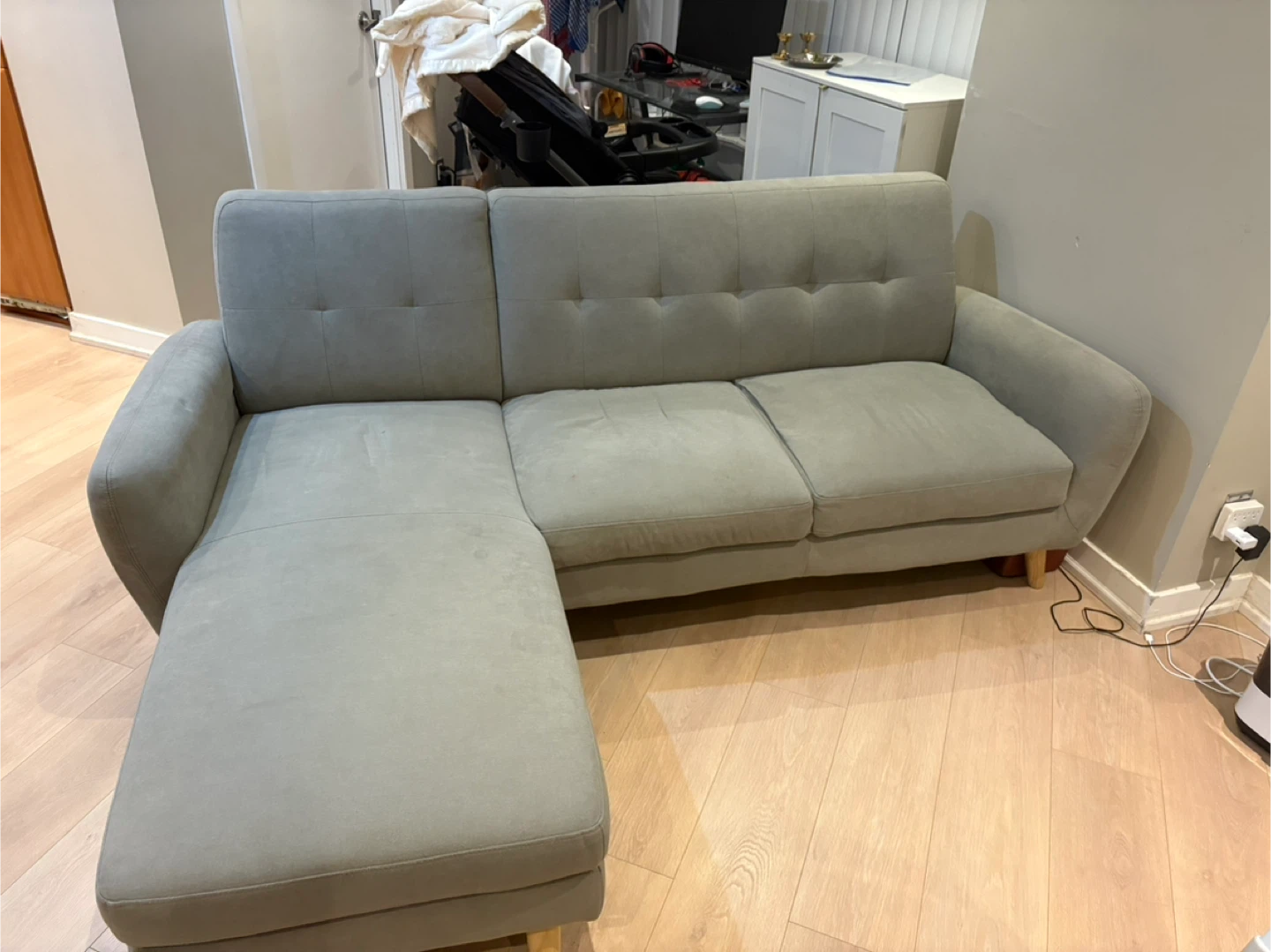 Grey Sectional Sofa with Chaise - photo 3