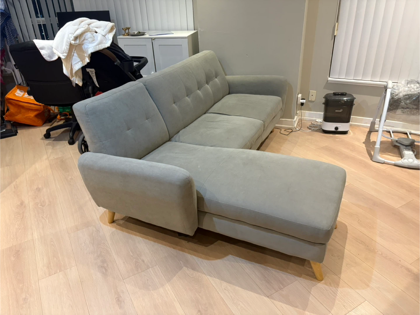 Grey Sectional Sofa with Chaise - photo 2