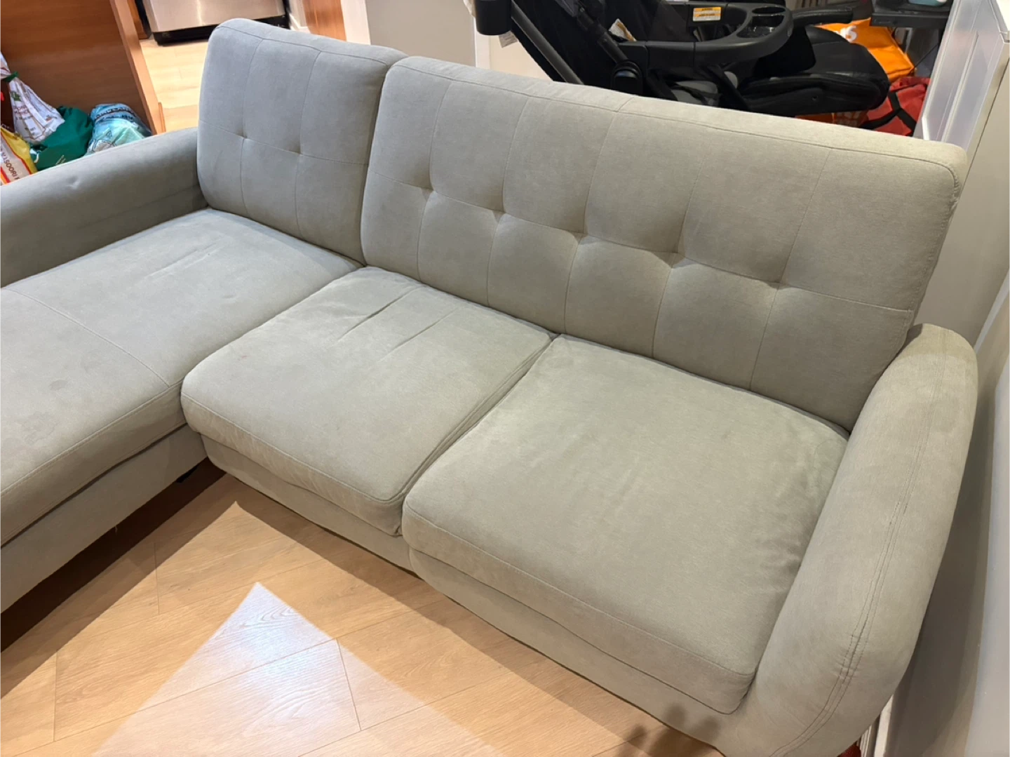 Grey Sectional Sofa with Chaise - photo 4