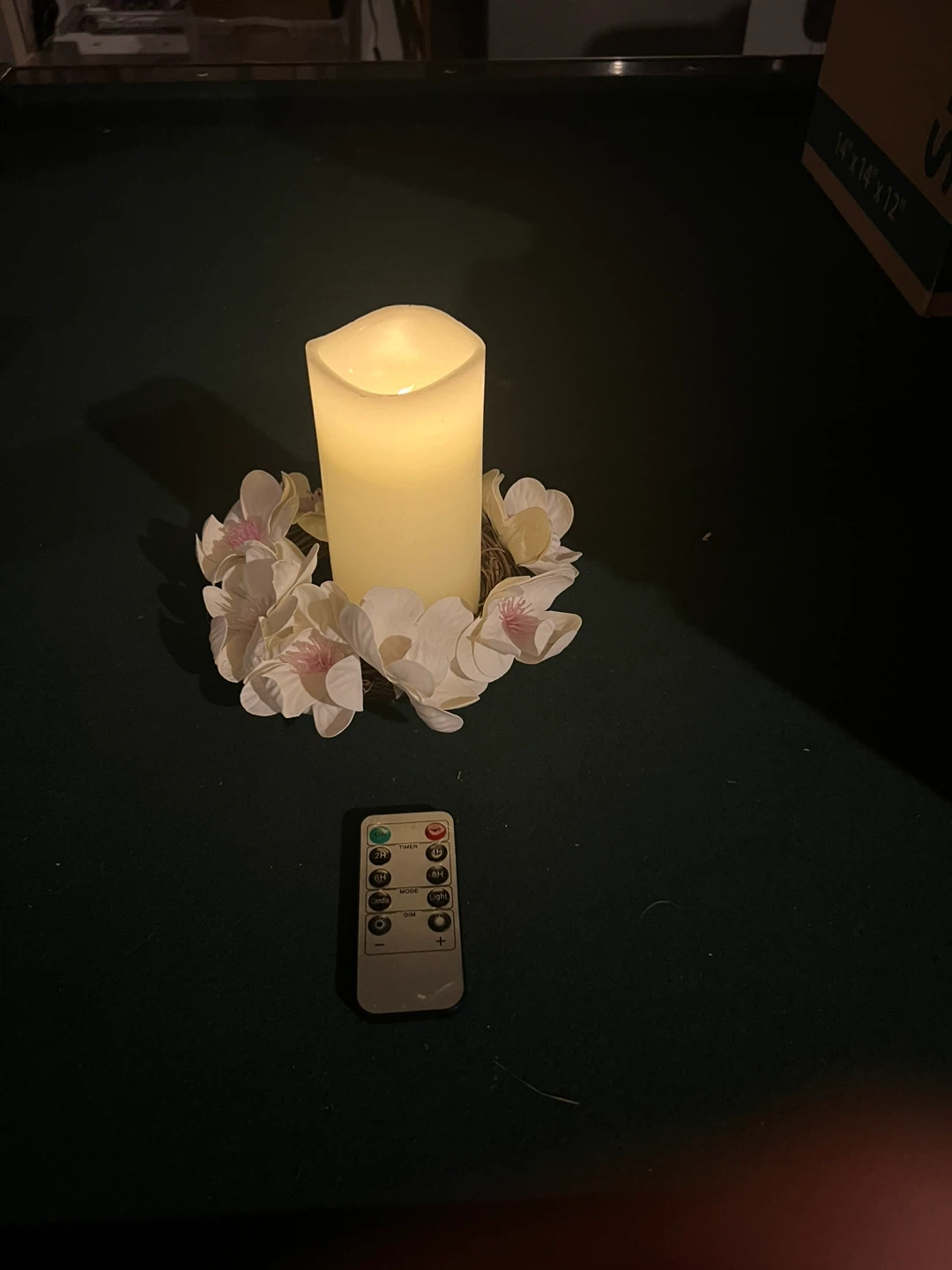 LED Candle with Floral Wreath Base