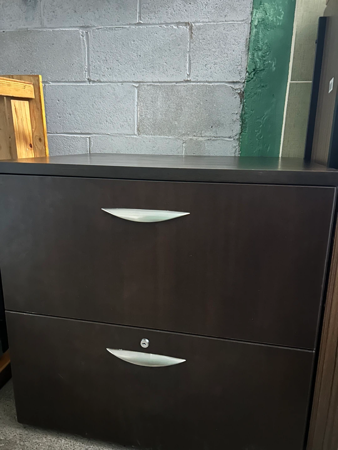 Huge Dark Brown 2-Drawer Filing Cabinet