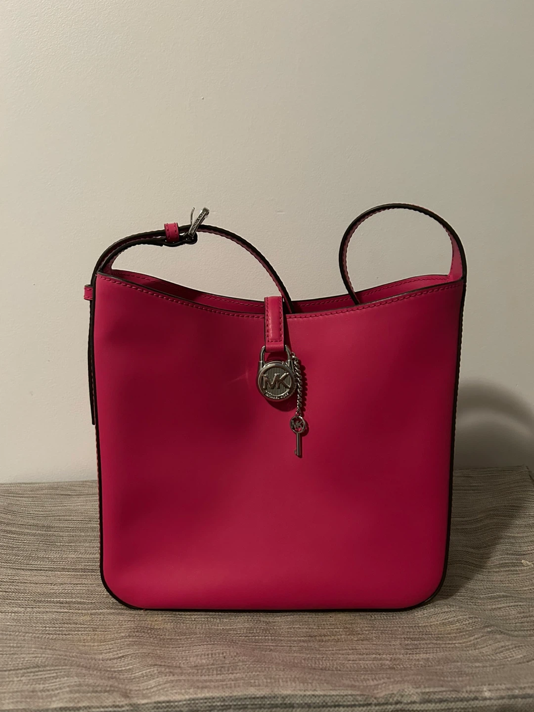 Michael Kors Pink Leather Bucket Bag