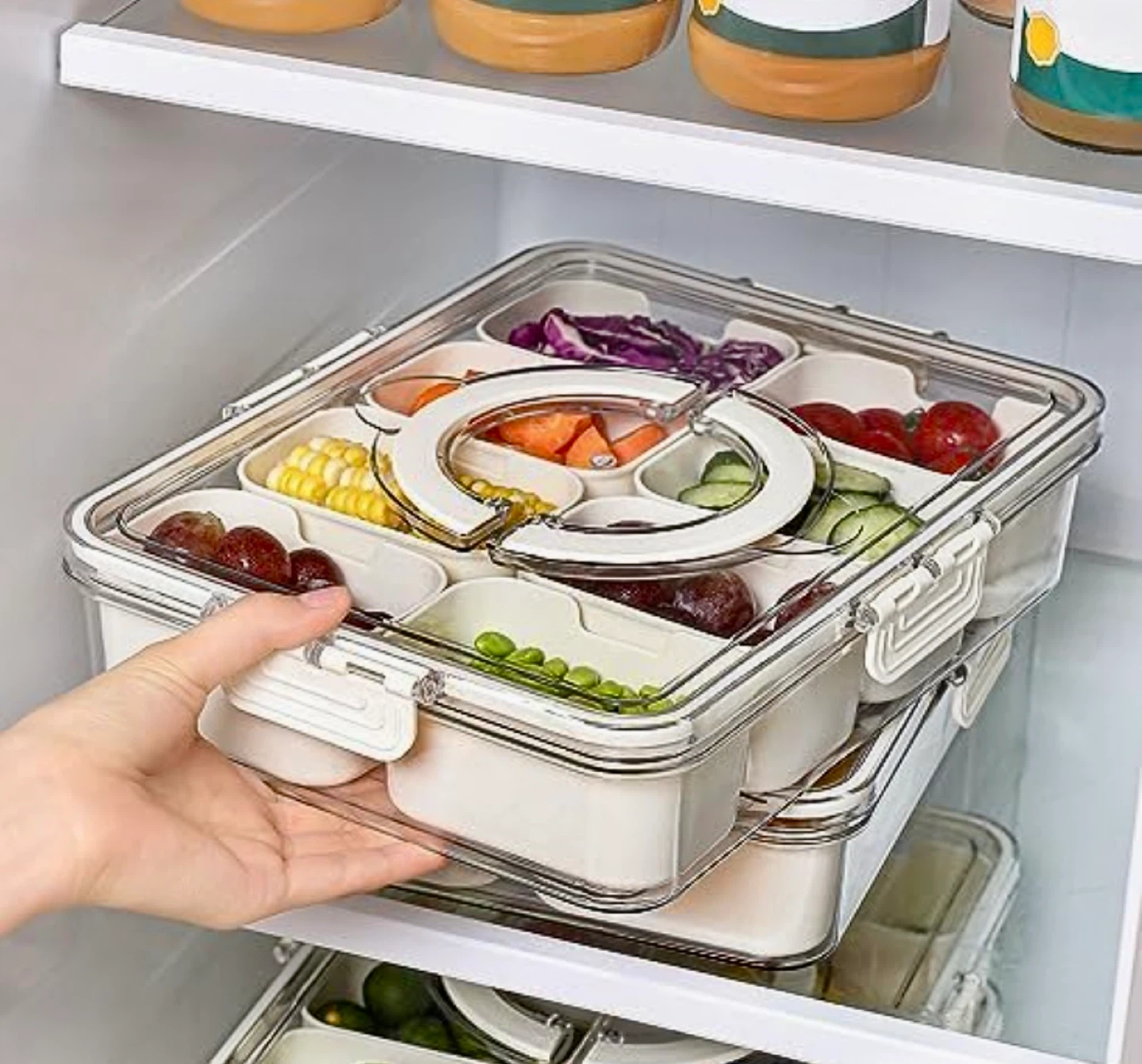 🧡 8-Compartment Food Storage Container with Lid