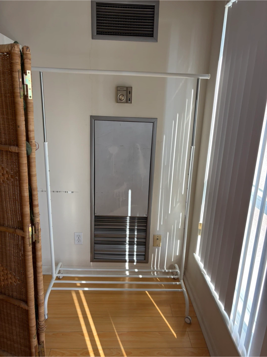 White clothing rack
