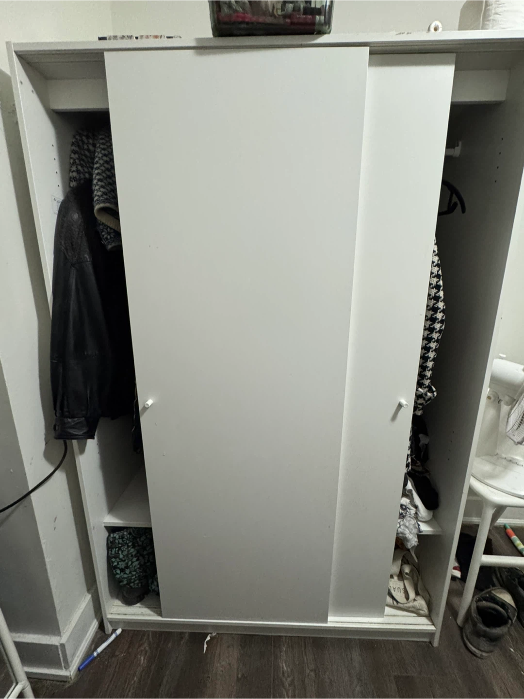 IKEA KLEPPSTAD Wardrobe with Sliding Doors, White - photo 4