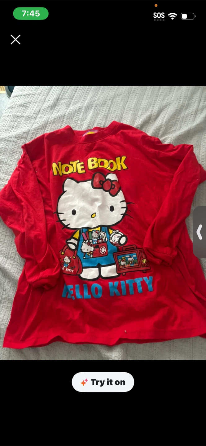 Red Hello Kitty "Note Book" Long Sleeve Shirt