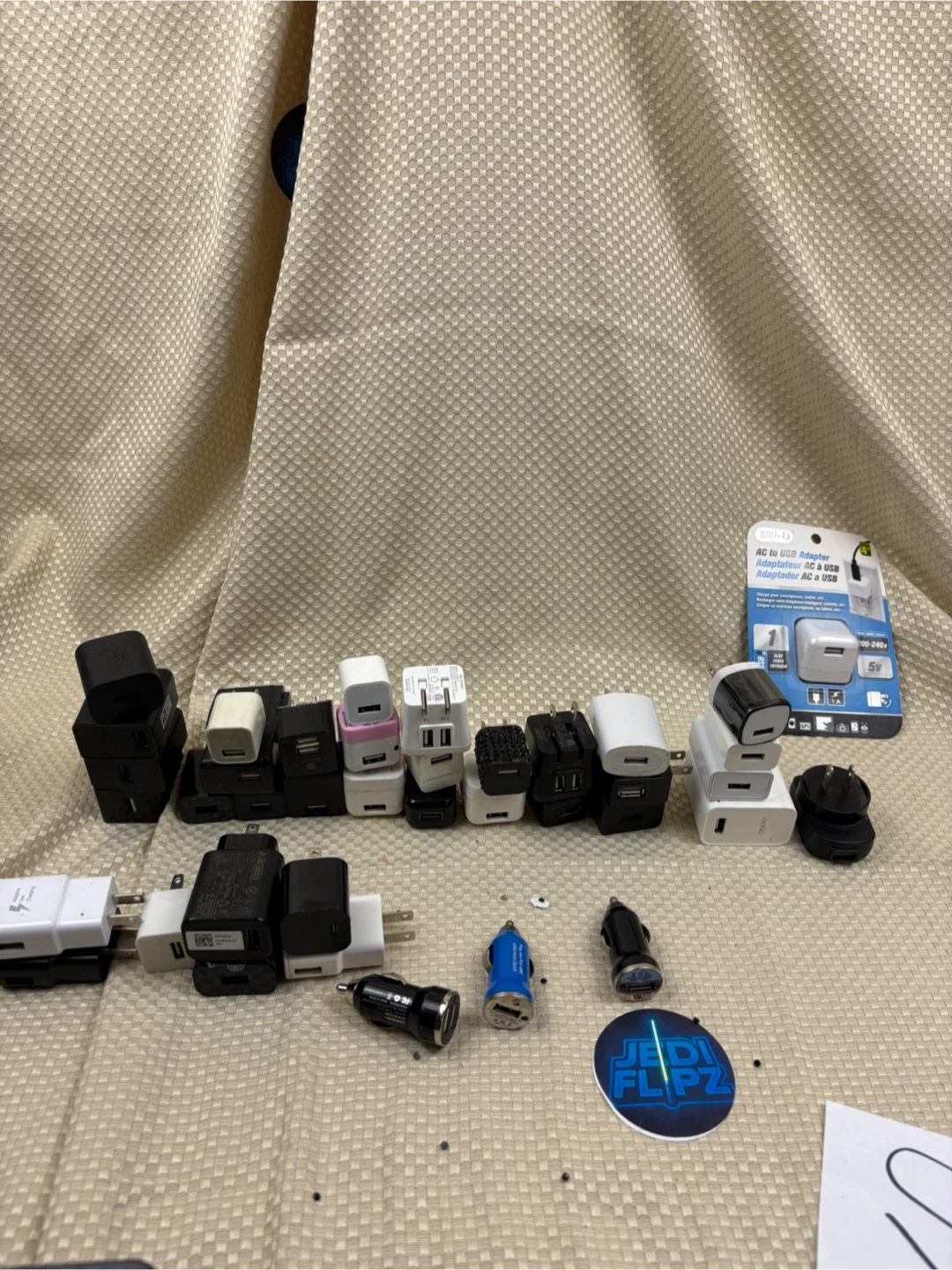 Lot of 36 Assorted USB Wall and Car Chargers