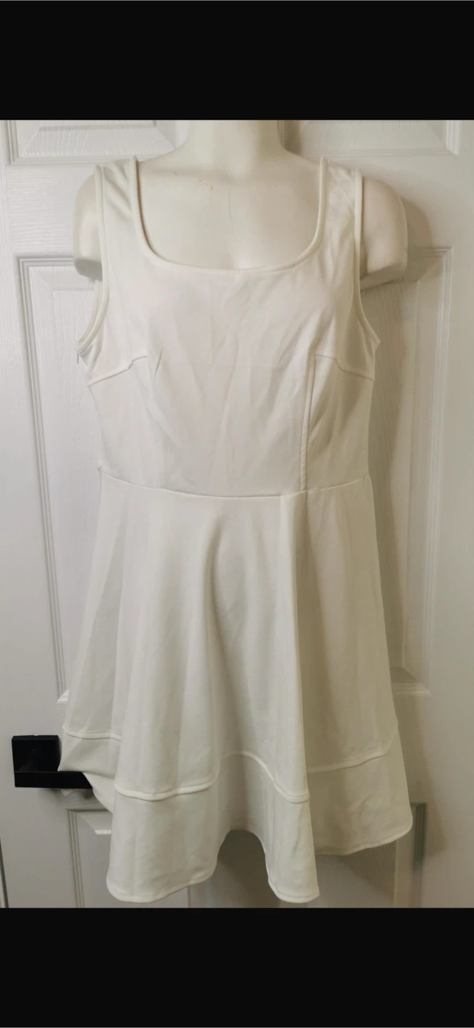 NEW! FANCYINN White Sleeveless Fit and Flare Mini Dress - photo 5