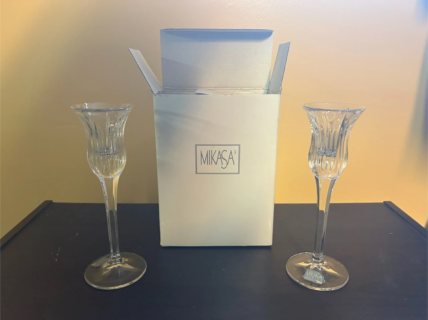 Mikasa Set of 2 Crystal Candlestick Holders