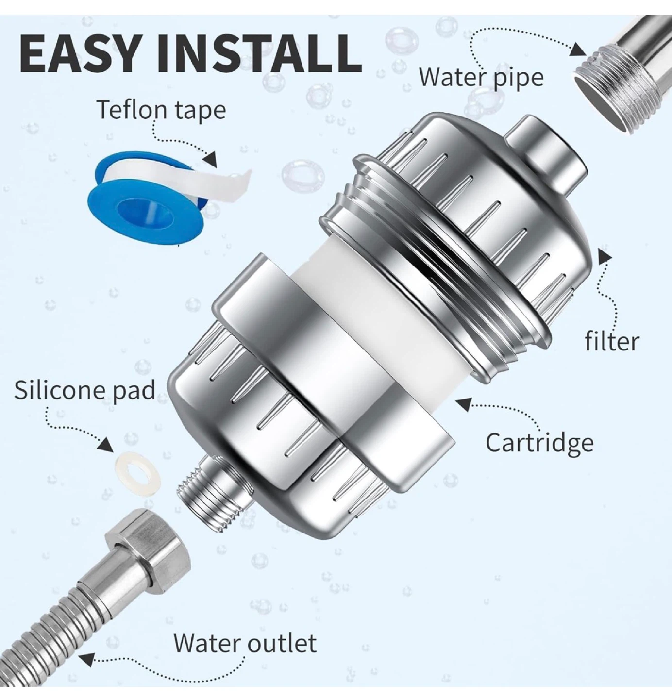 Shower Head Water Filter - Chrome - photo 3