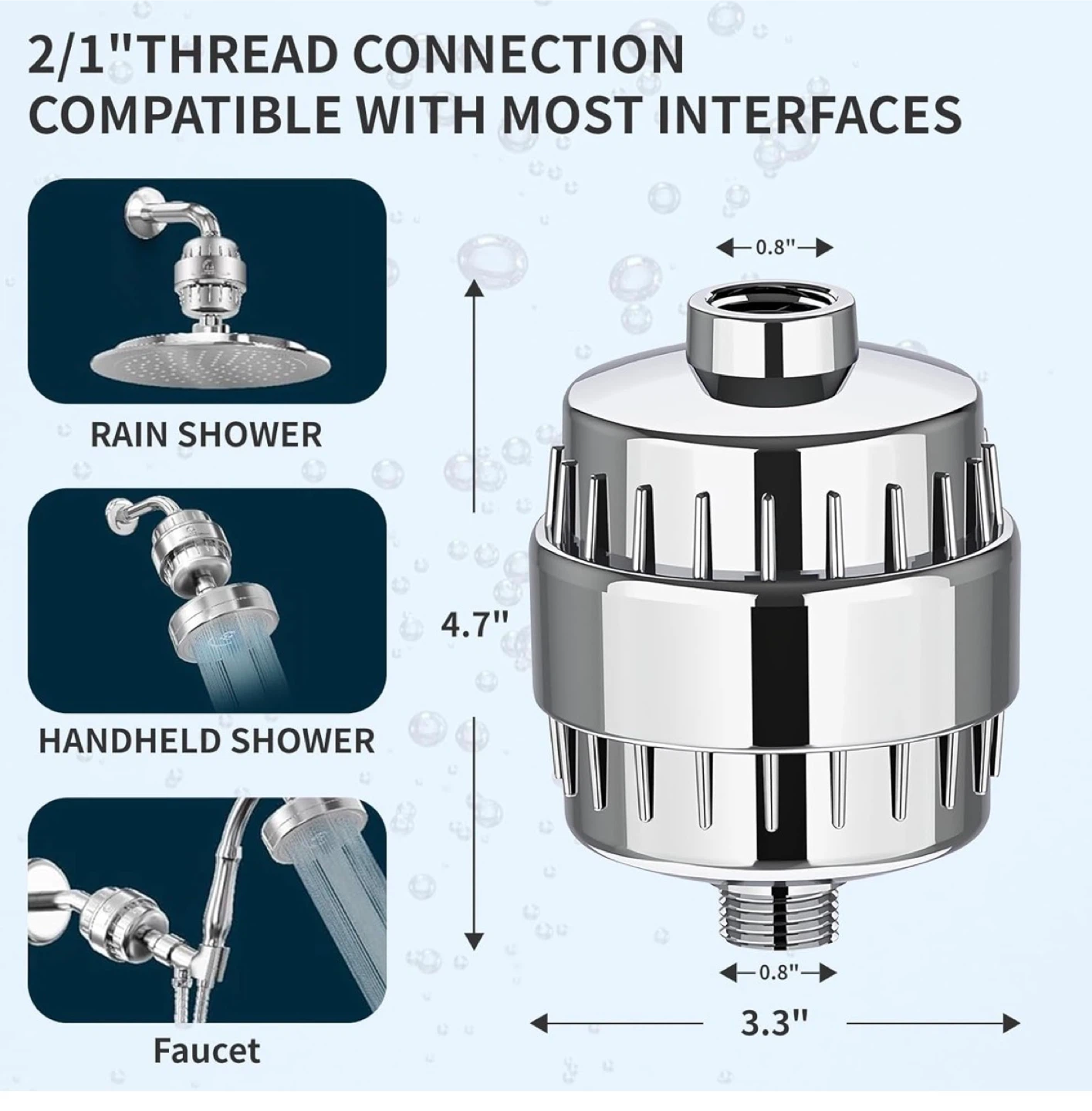Shower Head Water Filter - Chrome