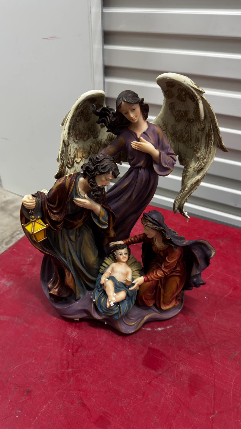Nativity Scene Figurine with Angel musical