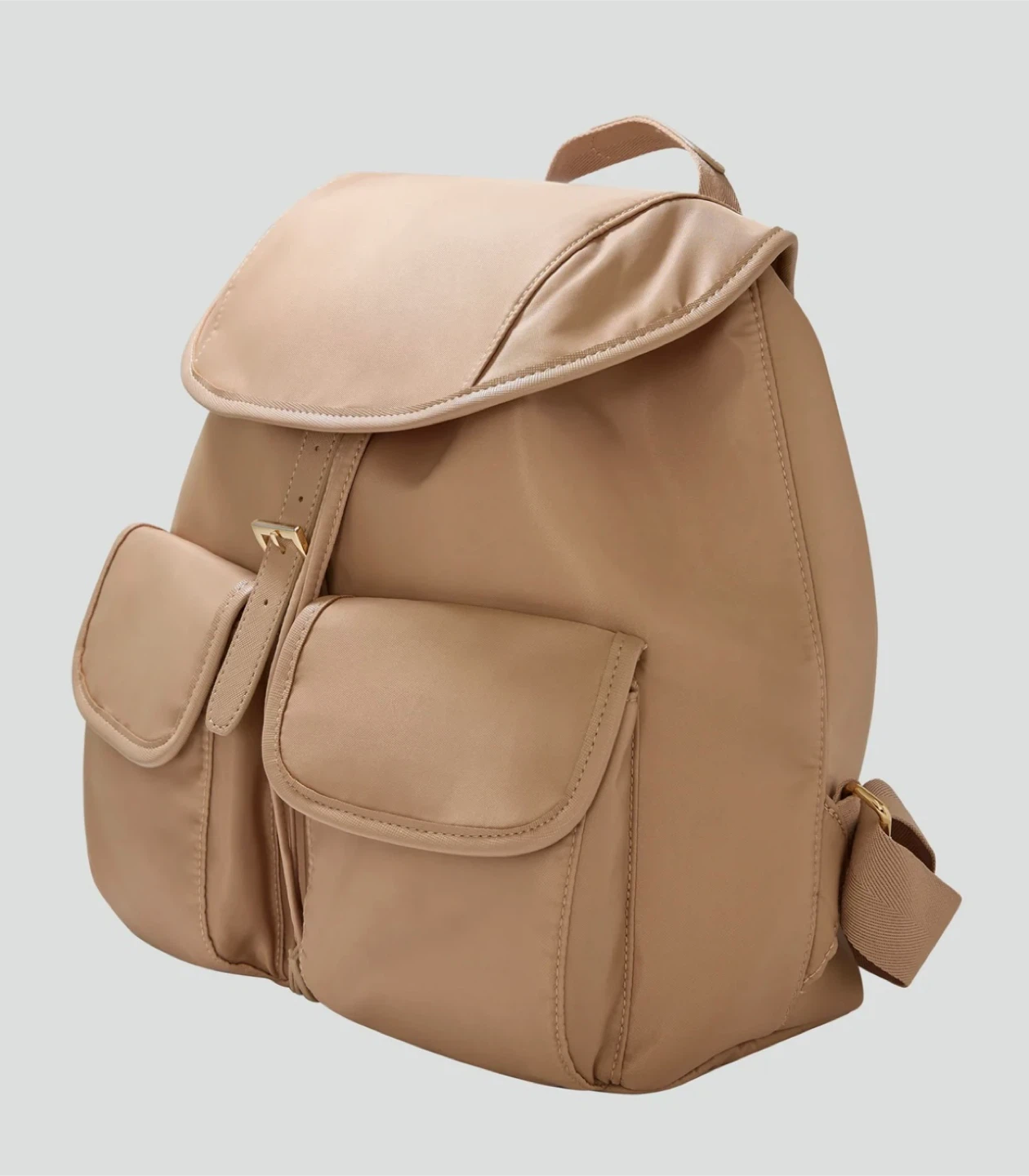 🧡Tan Nylon Backpack with Buckle Closure - photo 4