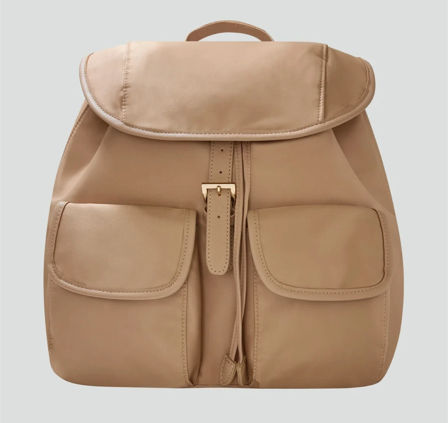🧡Tan Nylon Backpack with Buckle Closure