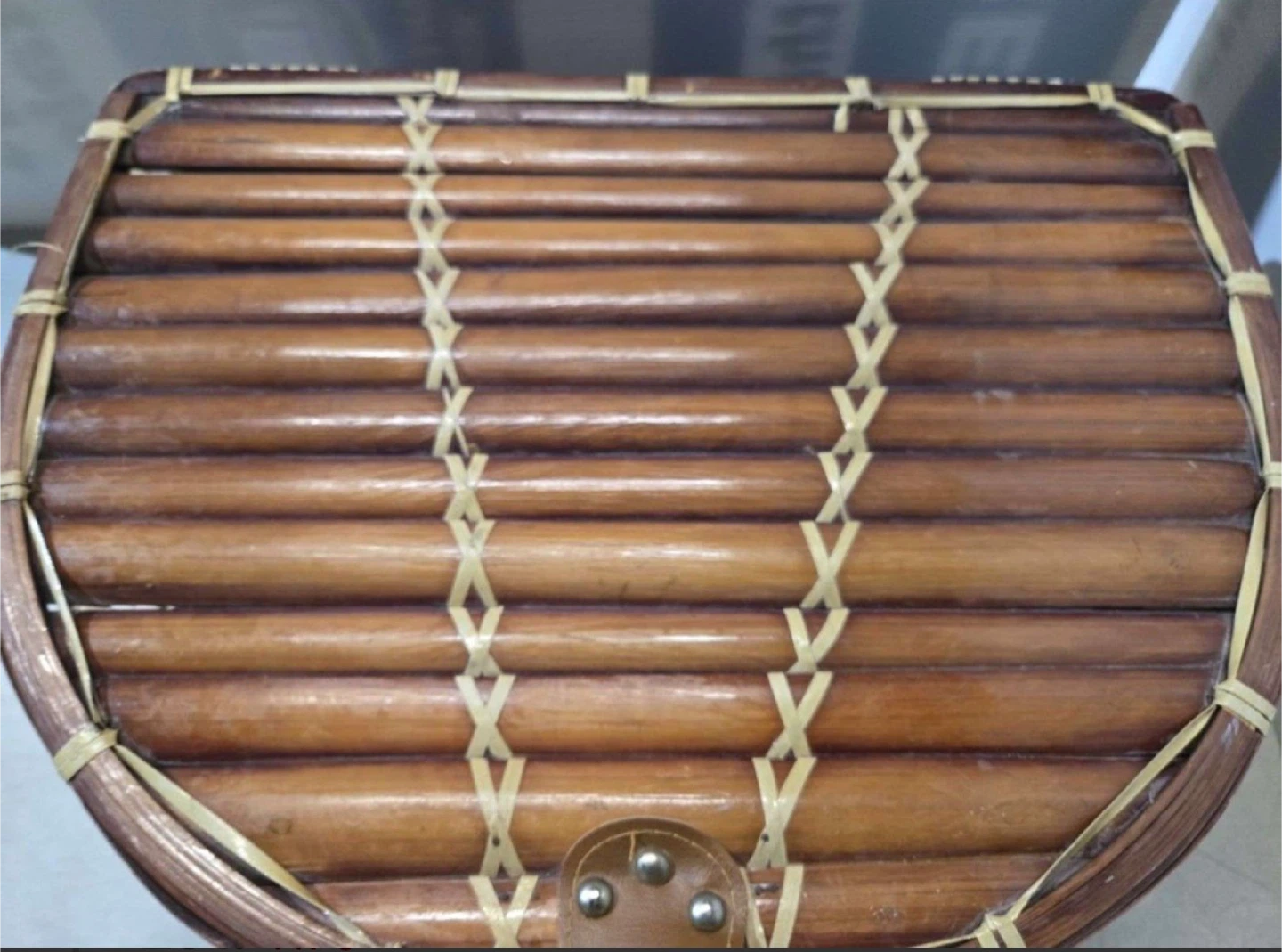 Vintage Wicker Picnic Basket with Liner - photo 5