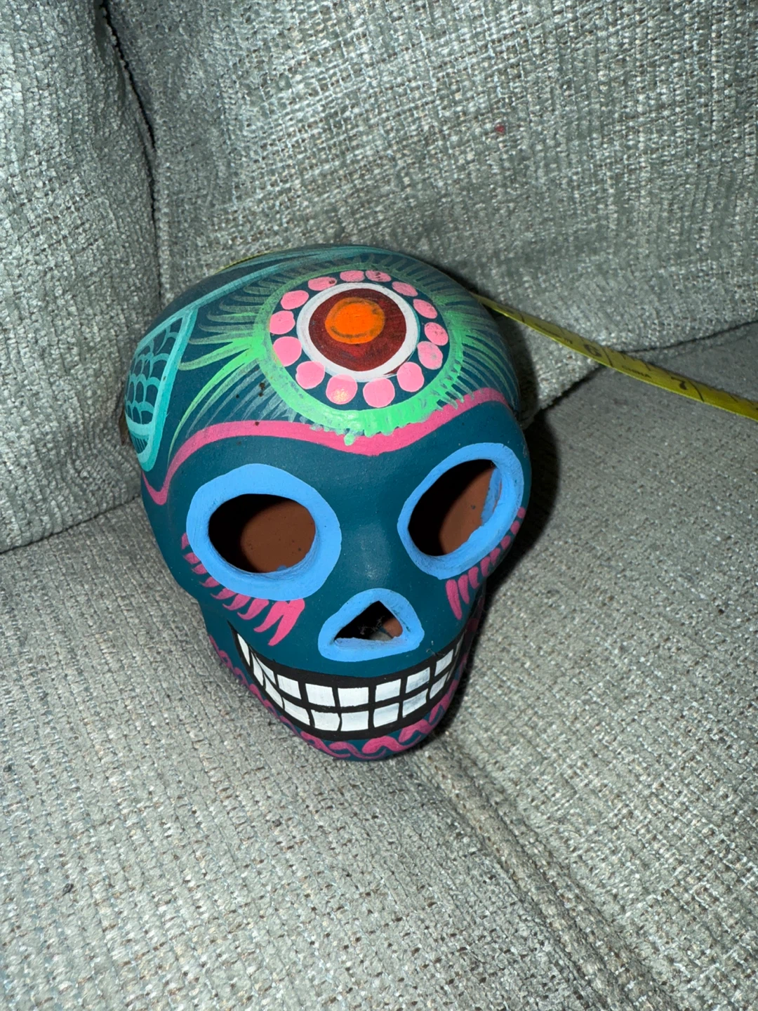 🧡Hand-Painted Ceramic Skull Decor - photo 3