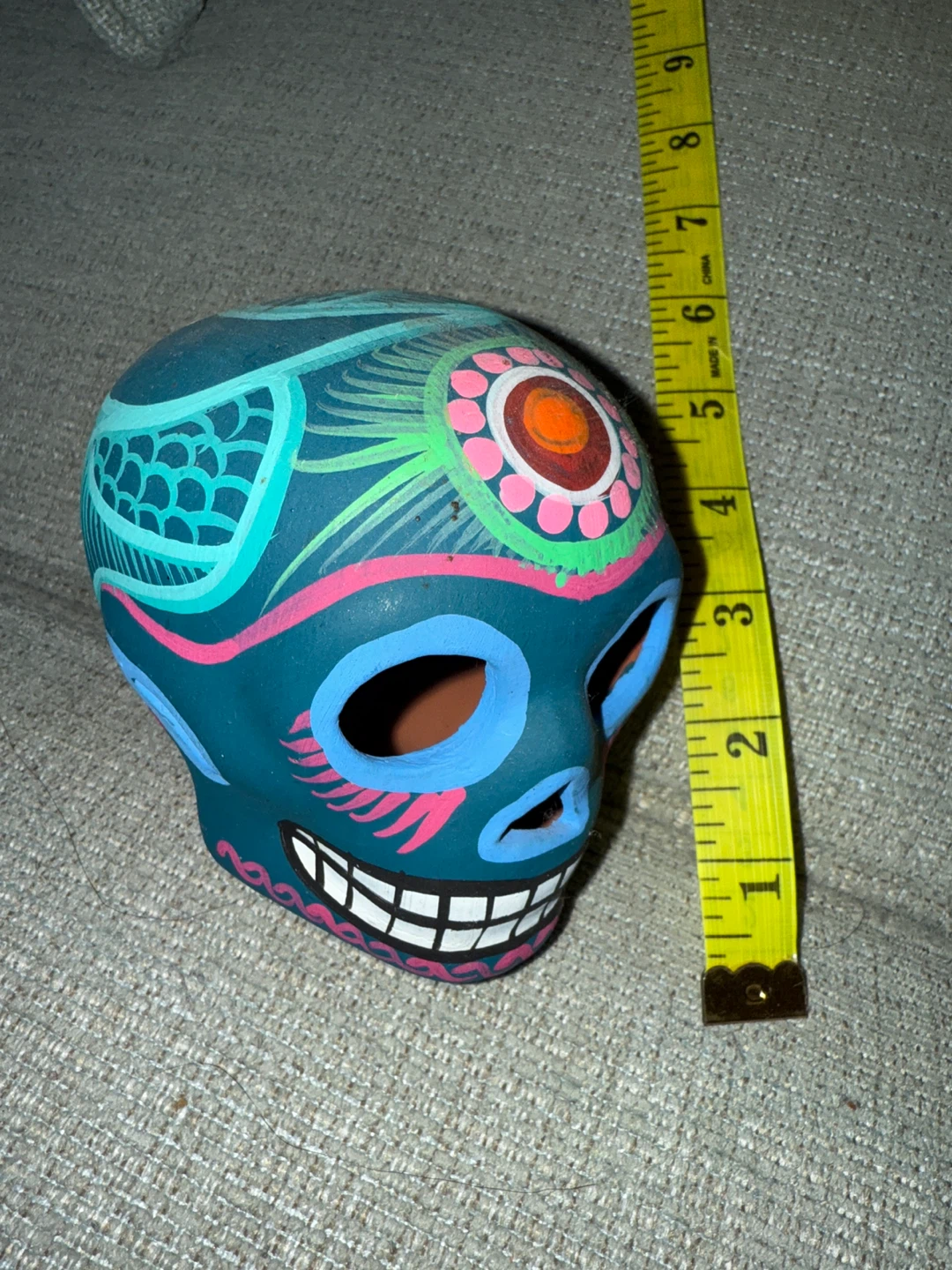 🧡Hand-Painted Ceramic Skull Decor