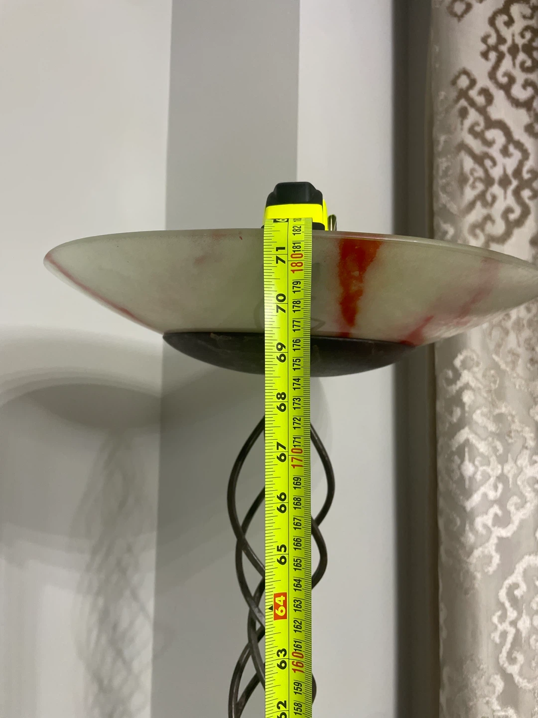 🧡 Vintage Floor Lamp with Alabaster Shade - photo 5