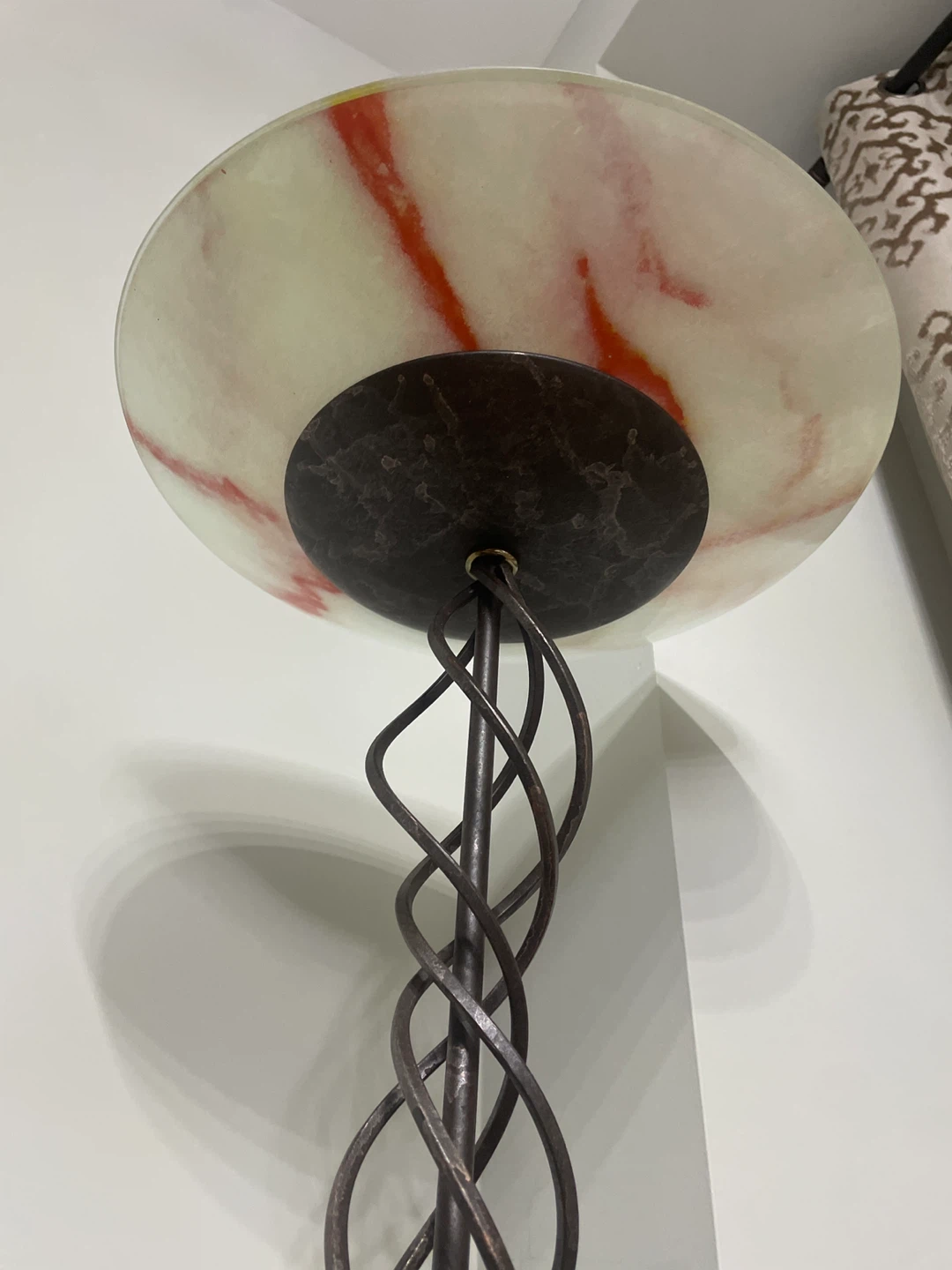 🧡 Vintage Floor Lamp with Alabaster Shade
